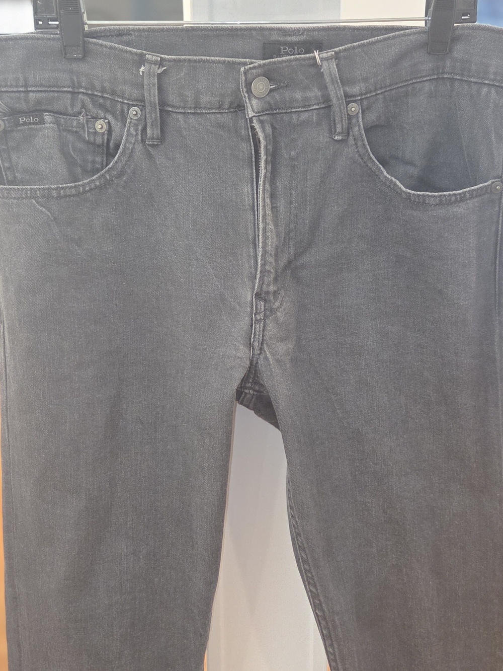 Polo by Ralph Lauren Men Prospect Slim Straight Charcoal Gray Washed Jeans 36x34